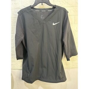 Nike Baseball 3/4 Sleeve Pullover Wind Breaker Shirt Cage Jacket 897383 Size M